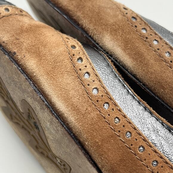 Sam Edelman Ballet Flat Shoes Women's Brown Pewter Metallic Leather Addie Sz 9.5 - Picture 13 of 14